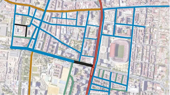 Mapa de la zona azul de Sevilla